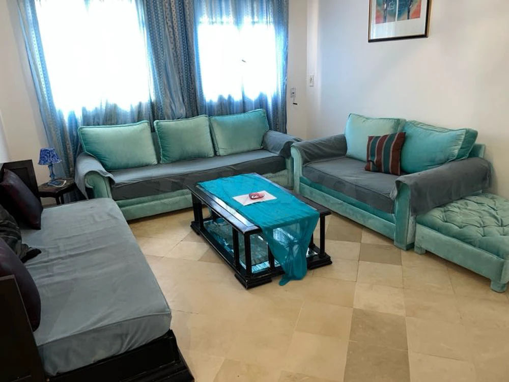 location appartement richement meublé par jour à Tunis route la Marsa Aouina une chambre salon, photo 2