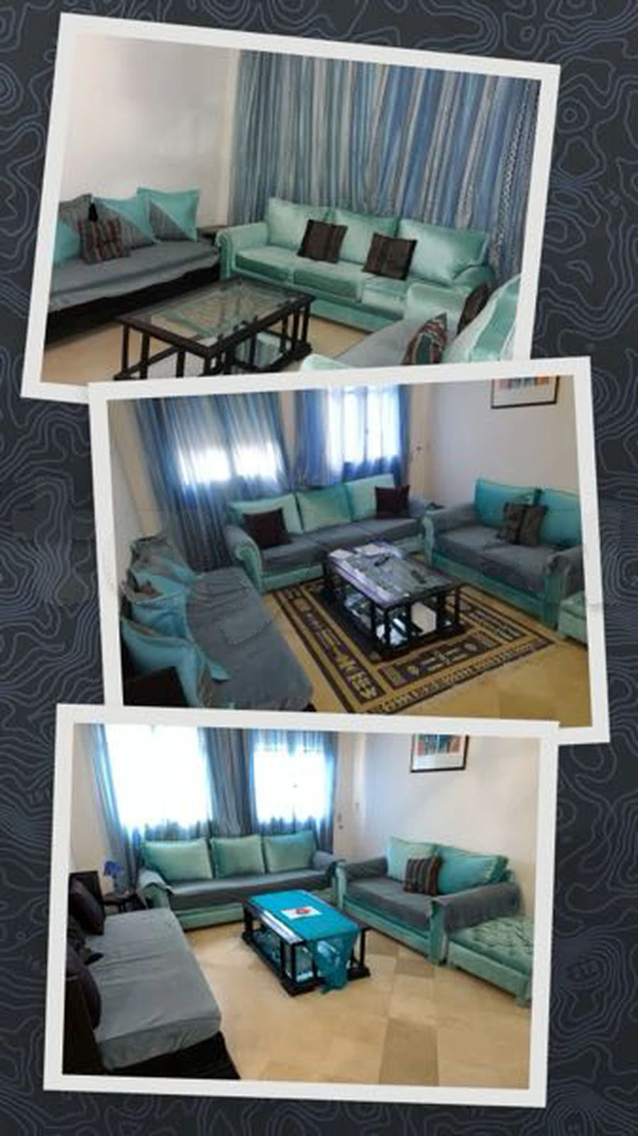 location appartement richement meublé par jour à Tunis route la Marsa Aouina une chambre salon, photo 1