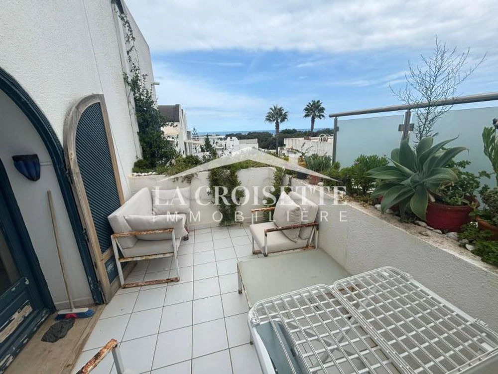 Duplex meublé s2 vue sur mer avec terrasse à Gammarth MVL1751, صورة 1